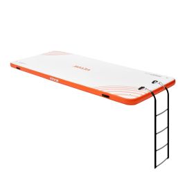 Inflatable Floating Dock, 15 x 6FT Inflatable Dock Platform, Non-Slip Water Floating Dock Mat with Detachable Ladder & Portable Carrying Bag