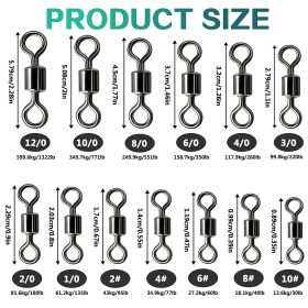 100pcs/pack Stainless Steel Rolling Swivel Connector; 30Lb-1322 Lb High Strength Fishing Rolling Barrel Swivels Fishing Tackle Accessories For Sa (size: 3/0, 220lb)